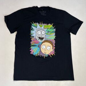Rick And Morty Graphic T-shirt Men Large Black Short Sleeve